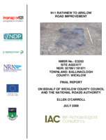 Object Archaeological excavation report,  E3263 Ballinaclogh A022-077,  County Wicklow.cover picture