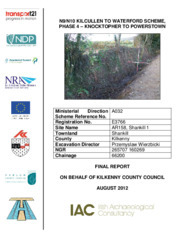 Object Archaeological excavation report, E3766 Shankill 1,   County Kilkenny.cover picture