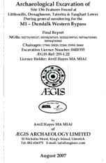 Object Archaeological excavation report, 04E0335  Final Report on Monitoring Vol 2 Site 136, County Louth.cover picture