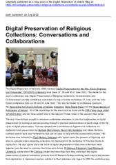 Object Digital Preservation of Religious  Collections: Conversations and  Collaborationscover picture