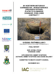 Object Archaeological excavation report, 01E0293 Rathmullan 3, County Meath.has no cover