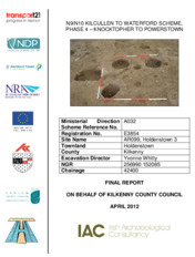 Object Archaeological excavation report, E3854 Holdenstown 3,   County Kilkenny.has no cover picture