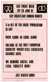 Object 1981 Cork Gay Pride Week Poster / Leaflethas no cover picture