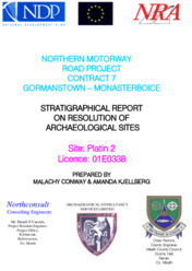 Object Archaeological excavation report, 01E0338 Platin 2, County Meath.has no cover picture