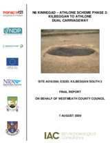 Object Archaeological excavation report,  E3283 Kilbeggan South 3,  County Westmeath.cover picture