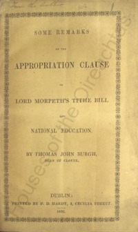Object Some remarks on the appropriation clause of Lord Morpeth's tithe bill and national educationhas no cover picture