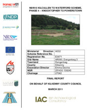 Object Archaeological excavation report,  E3671 Danganbeg 3,  County Kilkenny.has no cover picture