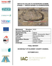 Object Archaeological excavation report,  E3610 Stonecarthy West 1,  County Kilkenny.has no cover