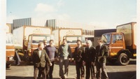 Object Team of men standing in front of lorries from Boland's Biscuitshas no cover picture
