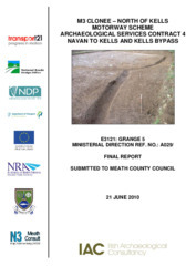 Object Archaeological excavation report,  E3121 Grange 5,  County Meath.cover picture
