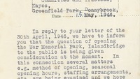 Object Letter to Mrs H. Lytton Wilson from The Office of Public Workscover