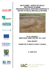 Object Archaeological excavation report,  E3122 Grange 4,  County Meath.has no cover