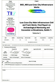 Object Archaeological excavation report,  15E0337 Broadstone Vol 1,  County Dublin.cover