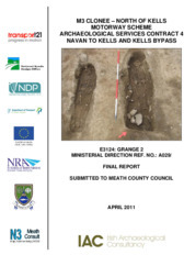 Object Archaeological excavation report,  E3124 Grange 2,  County Meath.cover picture