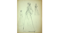 Object Design Sketch, full-length skirt (or dress) with a fitted jacketcover