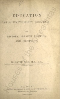 Object Education as a university subject : its history, present position, and prospectshas no cover picture