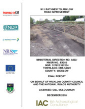 Object Archaeological excavation report,  E4055 Cranagh,  County Wicklow.cover picture