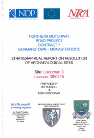 Object Archaeological excavation report, 01E0415 Lisdornan 3, County Meath.cover picture