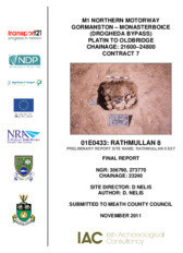 Object Archaeological excavation report, 01E0433 Rathmullan 8, County Meath.has no cover picture