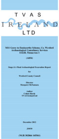 Object Archaeological excavation report, E4228 Tinnacross 1, County Wexford.cover picture