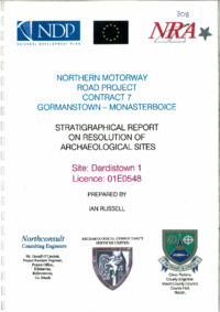 Object Archaeological excavation report, 01E0548 Dardistown 1 Final Report, County Meath .has no cover picture