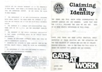 Object 1984 Gays at Work IGPSU Leaflethas no cover picture