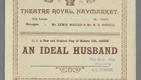 Object Programme for An Ideal Husband at Theatre Royal, Haymarket, April 1895. IE TCD MS 11437/3/1/6cover picture