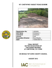 Object Archaeological excavation report,  10E0353 Chetwynd  1,  County Cork.has no cover