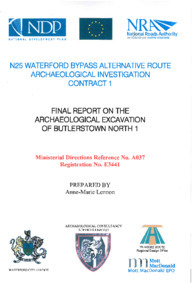 Object Archaeological excavation report, E3441 Butlerstown North 1, County Waterford.cover picture