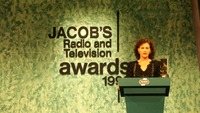 Object Anne McCabe addressing the audience at the Jacob's Awardscover picture