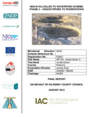 Object Archaeological excavation report, E3851 Jordanstown 2,   County Kilkenny.cover picture