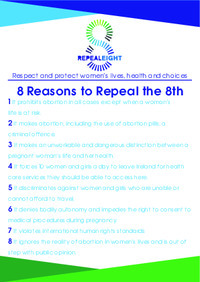 Object Coalition to Repeal the Eighth: 8 Reasons to Repeal the Eighth Flyercover