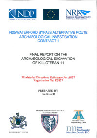 Object Archaeological excavation report, E3827 Killoteran 11, County Waterford.cover picture