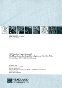 Object Archaeological excavation report, 04E0288 Newrath 36 and 37, County Waterford.cover