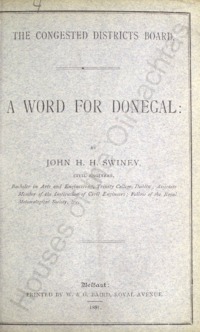 Object The Congested Districts Board : a word for Donegalcover