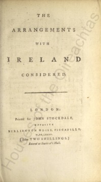 Object The arrangements with Ireland consideredcover picture