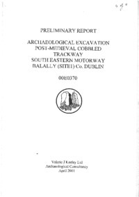 Object Archaeological excavation report,  00E370 Site 1 Balally,  County Dublin.has no cover picture
