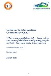 Object Colin Early Intervention Community (CEIC). Process evaluation of CEIC. Baseline reportcover