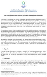 Object Coalition to Repeal the Eighth: Five Principles for Legislationcover