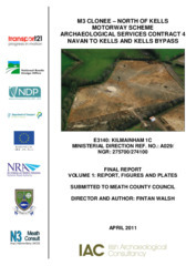 Object Archaeological excavation report,  E3140 Kilmainham 1CVol 1 Text,  County Meath.has no cover
