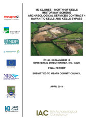 Object Archaeological excavation report,  E3141 Kilmainham1a Text,  County Meath.cover picture