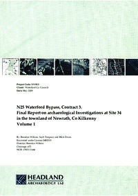 Object Archaeological excavation report, 04E0319 vol 3 Newrath 34, County Waterford.cover picture