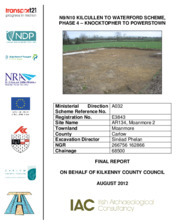 Object Archaeological excavation report, E3843 Moanmore 2,   County Kilkenny.cover picture