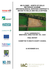Object Archaeological excavation report,  E3145 Gardenrath 2,  County Meath.cover picture