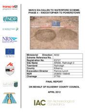 Object Archaeological excavation report, E3727 Rathclogh 2,   County Kilkenny.cover picture