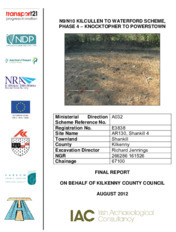 Object Archaeological excavation report, E3838 Shankill 4,   County Carlow.cover picture