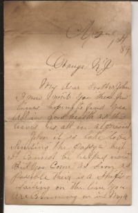 Object Thomas & John Gannon letter 1889cover picture