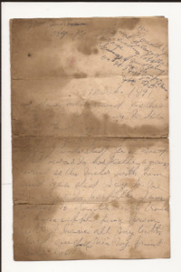 Object Letter from brother/sister of Thomas 1891cover picture