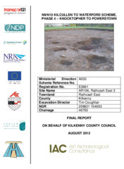 Object Archaeological excavation report, E3861 Rathcash East 3,   County Kilkenny.cover picture