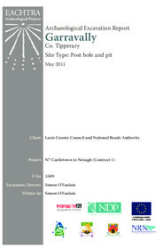 Object Archaeological excavation report,  E3589 Garravally, County Tipperary.cover picture